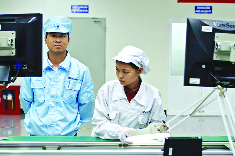 Nhà máy sản xuất thiết bị điện tử của Foxconn tại Bắc Ninh. Ảnh: Đức Thanh